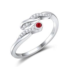 Women's Open Ring, January Birthstone, Infinity Design, Twisted Ring, Adjustable Size, Silver, Hypoallergenic, Universal Jewelry, Gift, Anniversary, Birthday (January)