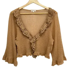 TO BE CHIC(トゥービーシック) カーディガン サイズ4 XL レディース美品  - ブラウン 七分袖/レースのサムネイル
