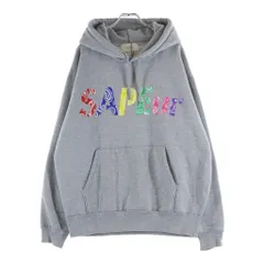 SAPEur (サプール) MULTI BANDANA LOGO HOODIE マルチ バンダナロゴ プルオーバーパーカー グレーのサムネイル
