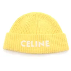 CELINE (セリーヌ) EMBROIDERED KNIT WOOL 2A61W535Q フロントロゴ刺繍 ウール ニットビーニー 帽子 イエローのサムネイル