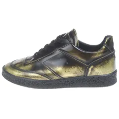 MM6 Maison Margiela (エムエムシックスメゾンマルジェラ) Numeric-patch ニューメリックパッチ エナメル ローカットスニーカー ブラック/ゴールドのサムネイル