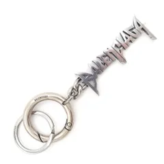 BALENCIAGA (バレンシアガ) ロゴモチーフ チャーム キーリング メタル シルバーのサムネイル