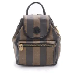 FENDI (フェンディ) ペカン ミニリュック バックパック ブラック×カーキ レザー ゴールド金具のサムネイル