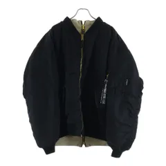 VETEMENTS (ヴェトモン) ×ALPHA Double Zip Bomber Jacket アルファ インダストリーズ ダブルジップ リバーシブルボンバージャケット ブラック/ベージュ UE63JA121Bのサムネイル