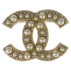CHANEL (シャネル) F22V ココマーク フェイクパール ブローチ ピンバッジ ゴールドのサムネイル
