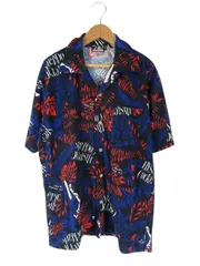 ヒステリックグラマー HYSTERIC GLAMOUR シャツ 開襟 前開き 半袖 ボタニカル柄 02182CH04 サイズS ブルー QQQのサムネイル