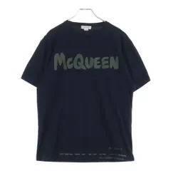 Alexander McQueen (アレキサンダーマックイーン) グラフィチィロゴプリント クルーネック 半袖Tシャツ ブラック 622104 QTAACのサムネイル