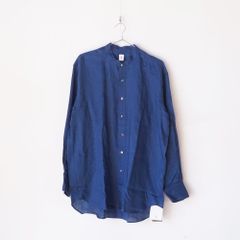 A19472 美品 マーカウェア 23SS ヘンプバンドカラーPOシャツ 紺1