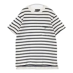 Scye ポケットT ボーダー コットン 日本製 サイズ38 半袖Ｔシャツ カットソー ホワイト ブラック レディース サイ【中古】6-0609S△のサムネイル