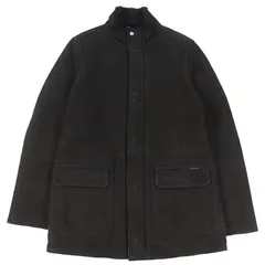 良品○MOORER ムーレー 20AW ETTORE-ME レザー ロゴタブ スタンドカラー ダブルジップ ムートンジャケット 濃茶 46 正規品 メンズのサムネイル