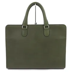 美品△Valextra ヴァレクストラ スリムポートフォリオ レザー ビジネスバッグ ブリーフケース ハンドバッグ カーキ イタリア製 メンズのサムネイル