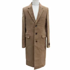 極美品▼GUCCI グッチ 774538 ロゴ入りボタン スムース シングル チェスターコート ブラウン 48 イタリア製 正規品 メンズのサムネイル