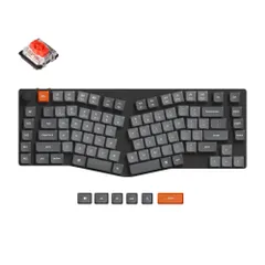 Keychron キーボード K15 Max 75% Aliceレイアウト QMKワイヤレス・カスタムメカニカルキーボード、2.4GHz/Bluetooth/有線、USレイアウト、White LEDライト、ロープロファイルGateronメカニカル赤軸、Macのサムネイル