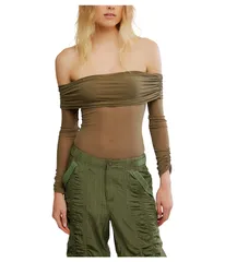 フリーピープル レディース トップス シャツ ボディースーツ Free People Forget Me Not Bodysuit Olive オリーブのサムネイル