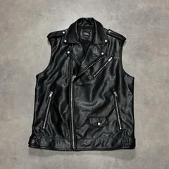 GQ5945◇ZARA : フェイクレザー ライダースベスト◇US-S/M◇黒 ザラのサムネイル