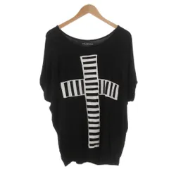 ムルーア MURUA Tシャツ F 黒 ブラック クロス柄 ドルマンスリーブ 半袖 /SC ■ECF006のサムネイル