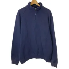 【中古】　CUTTER & BUCK　スウェット　長袖　トレーナー　トップス　プルオーバー　ハーフジップ　裏起毛　無地　オーバーサイズ　古着　/4291のサムネイル