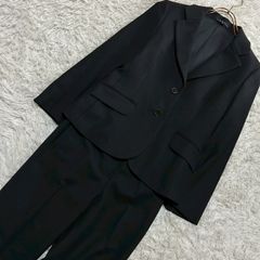 Liesse リエス ワイドパンツスーツ 黒 2/3 ノーカラー ウール - メルカリ