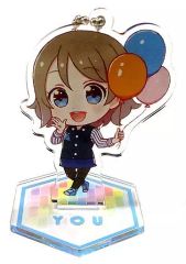 [중고] 잡화 와타나베 요우 [세가 콜라보 카페 러브라이브! 시리즈 9th ANNIVERSARY! 스탠드 첨부 아크릴 키 홀더 (Aqours 세가 유니폼 데포르메)]