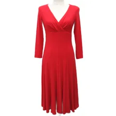 ローレンラルフローレン LAUREN RALPH LAUREN DRESS ワンピース ドレス 長袖 マキシ ロング Vネック 2 赤 レッドのサムネイル