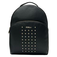 美品 FURLA フルラ スタッズ レザー リュック 黒 - メルカリ