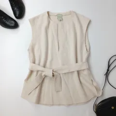 Sybilla シビラ ベスト ウエストリボン付き キーネック ウール混 日本製 /26Fのサムネイル