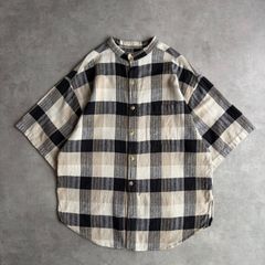 マーガレットハウエル 麻100% チェック リネン 半袖シャツ - メルカリ