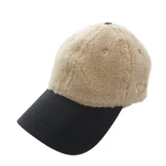 ニューエラ NEW ERA ボアキャップ 帽子 ロゴ刺繍 バイカラー ベージュ 黒 ブラック /FFのサムネイル