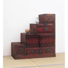 美品 三丸家具工芸 欅 ケヤキ材 階段箪笥 箪笥 たんす タンス チェスト