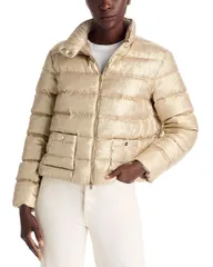 ヘルノ レディース アウター ジャケット・ブルゾン キルティング トール Herno Metallic Quilted Bomber Jacket Gold ゴールドのサムネイル
