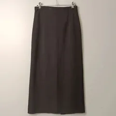 ユニクロ UNIQLO ストレッチダブルフェイスナロースカート 【M】 ブラック／黒のサムネイル