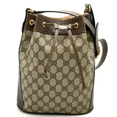 GUCCI グッチ ショルダーバッグ 巾着型 シェリー GGスプリーム レザー レディース オールド ヴィンテージ