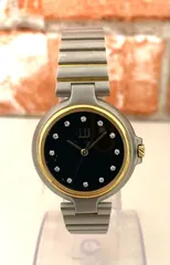 【動作品】ダンヒル dunhill 腕時計  クォーツ 石付き  黒文字盤　メンズ腕時計　#188のサムネイル