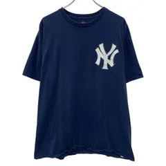 Majestic 半袖 プリントTシャツ XL ネイビー ホワイト マジェスティック プルオーバー 両面プリント 背番号 バックプリント 夏物 a806-6608のサムネイル