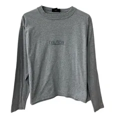 USA製 nautica 長袖 ロゴTシャツ ONE SIZE グレー ノーティカ プルオーバー ロゴ プリント ロンT トップス 春物 a806-6634のサムネイル