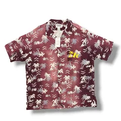 未使用 BOWWOW 25SS TK RECORDS HAWAIIAN SHIRT SUNBURN [ レコグナイズハワイアンシャツ 開襟 バウワウ BWRC251-TRRSS ボルドー XL （1663M）のサムネイル