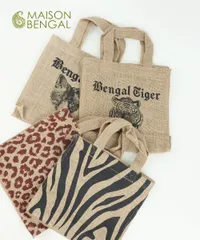 【30%OFF】マイソン ベンガル/メイゾン ベンガル Maison Bengal トートバッグ バッグ かごバッグ 小さめ メゾンベンガル スクエア ゼブラ柄 アニマル柄 リゾート 旅行・SP-22033-0242401(レディース)のサムネイル