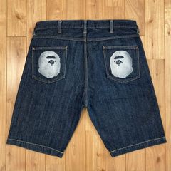 ☆激レア☆ APE 大猿 カモ デニム ショーツ ハーフパンツ S - メルカリ
