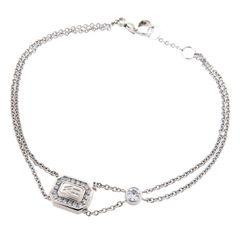 HARRY WINSTON HW Logo Diamond Bracelet BRDWDRDLHWL K18WG White Gold Diamond 17.5cm Adjustable Approx. 4.9g Bracelet Accessory for Women Free Shipping 240101876575