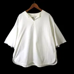 イエナ IENA 22SS Volant フリルスリーブ Tシャツ ブラウス キーネック プルオーバー 5分袖 7分袖 F 白 ホワイトのサムネイル