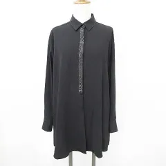 ミラショーン mila schon ブラウス シャツ 長袖 ロング メタルプリント 黒 ブラック 40のサムネイル