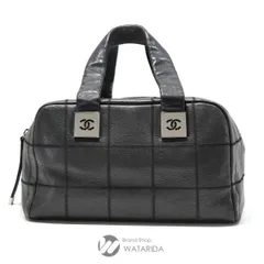 シャネル CHANEL バッグ チョコバー ココマーク ボストンバッグ ミニ キャビアスキン レザー ブラック シール・保存袋付 送料無料のサムネイル