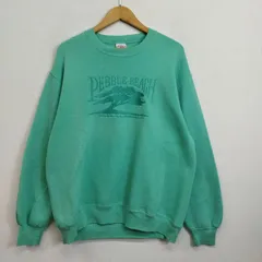 Crazy Shirts クレイジーシャツ トレーナー スウェット USA製 Pebble Beach 刺繍 クルーネック 裏起毛 古着 VINTAGE グリーン系 L F582のサムネイル