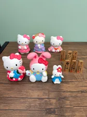 00s 平成 レトロ 2001年 吉徳大光 SANRIO HELLO KITTY 陶器 置物 インテリア 6体まとめ 送料無料♪のサムネイル