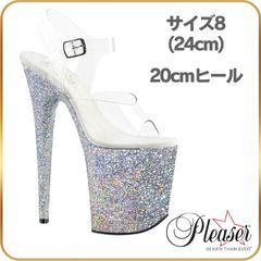 22.5 cm サンダル 厚底 Pleaser プリーザー 18cm ヒール 透明 クリア