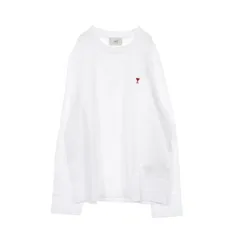 アミ AMI 長袖Tシャツ ハートロゴ刺繍 UTS235.724100XL コットン カットソー メンズ 新品のサムネイル
