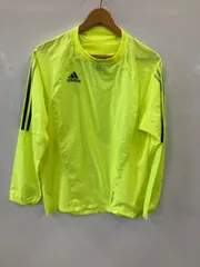 PA96⚫︎adidas⚫︎アディダス⚫︎スポーツウェア⚫︎ナイロン⚫︎長袖⚫︎ロゴプリント⚫︎ポリエステル100%⚫︎メンズ⚫︎size M⚫︎蛍光イエローのサムネイル