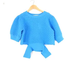 美品 HeRIN.CYE ヘリンドットサイ 530JSM70-1681 3D stitch knit tops ニット トップス F ポリエステル100％ 半袖 レディース AM9079A78 のサムネイル