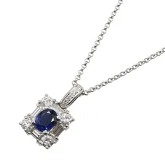 ジュエリー JEWELRY ネックレス サファイア ダイヤモンド ネックレス ｻﾌｧｲｱ 5.4g 首回り36-40㎝ Pt900プラチナ Pt850プラチナ サファイアネックレス レディースのサムネイル