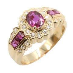 ジュエリー JEWELRY リング・指輪 ルビー ダイヤモンド リング ﾙﾋﾞｰ 4.5g #7.5 K18（イエローゴールド） ダイヤモンド ルビーリング レディース Used Aのサムネイル